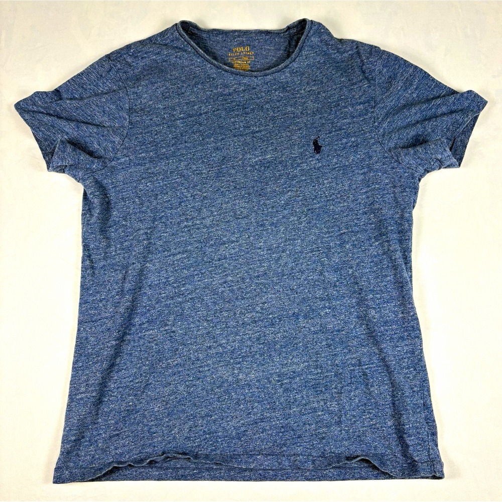 Polo Ralph Lauren Custom Slim Fit T-shirt Mens M Heather Blue Pony Logo Crew